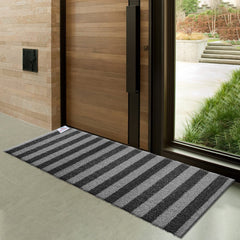 Heart Home Rubber Strips Design Door Mat for Porch/Kitchen/Bathroom/Laundry Room, 24"x48" (Grey) 54HH4001.