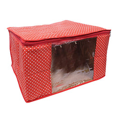 Kuber Industries Cotton 2 Pieces Three Layer Quilted Extra Large Saree Cover (Red)-CTKTC13486