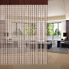 Heart Home HEART0606 Door Decorative Room Window Divider Sheer Fringe Thread Plain Strings Hanging Plastic Curtains (Maroon, 7 x 4 ft)