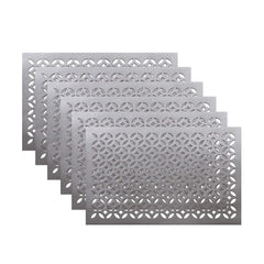 Kuber Industries Embossed Flower Design PVC 6 Pieces Dining Table Placemat Set (White) - CTKTC045893