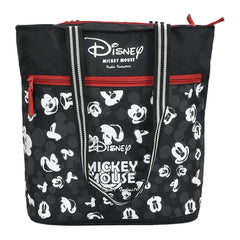 Kuber Industries Polyester Disney Mickey Mouse Print Attractive & Foldable Grocery|Shopping|Travel Hand Bag with Front Pocket & Handle (Black)