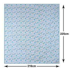 Heart Home Lightweight Tropical Plant Design Cotton Reversible Double Bed Dohar|AC Blanket for Home & Travelling (Sky Blue)