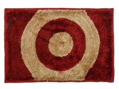 Kuber Industries Circle Design Soft, Lightweigth Velvet Doormat/Floor Mat (Red & Brown), Standard (HS39KUBMART022187)