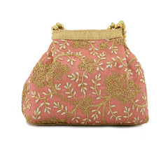 Kuber Industries Polyester Embroidered Potli Batwa Pouch Bag for Women (Peach)