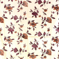 Heart Home Leaf Design PVC Shower Curtain with 8 Hook (Width-54 Inches X Height-84 Inches) 7 Feet-Cream - HEART01070