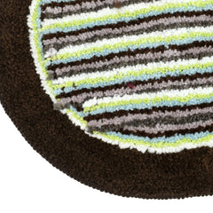 Heart Home Strips Design Soft Cotton Machine Washable Doormat, BathMat- Pack of 3 (Brown & Green)-50HH01914