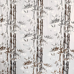Heart Home Bamboo Printed Stain Resistant, No Odor, Waterproof PVC AC/Shower Curtain with Hooks,7 Feet- Pack of 2 (Brown)