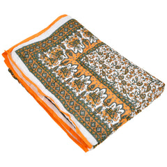 Kuber Industries Heart Home Floral Print All-Season Microfiber Microfiber Filler Cotton Reversible Single Bed Quilt, Blanket 60"x90" (Orange)-48HH014