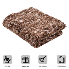 Heart Home Carpet | Shaggy Carpet for Living Room | Fluffy Carpet for Bedroom | Lexus Home Decor Carpet | Floor Carpet Rug | Non-Slip Bedside Rug | 3x5 Feet | Brown