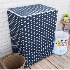 Heart Home Washing Machine Cover | Dot Print Washing Machine Cover | PVC | Top Load Semi-Automatic Washing Machine Cover | Blue