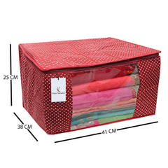 Kuber Industries Cotton 6 Pieces Three Layer Quilted Extra Large Saree Cover (Maroon, Blue & Pink)-CTKTC13498