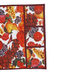 Heart Home Fridge Top Cover|Friut Design & Water Resistant PVC Material|6 Utility Side Pockets with Plain Border|Size 98 x 58 CM, Pack of 1 (Multicolor)