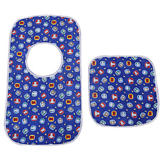 Kuber Industries Cotton 2 Pieces Waterproof Baby Apron with Two Baby Food Mat (Blue and Red), CTKTC13876