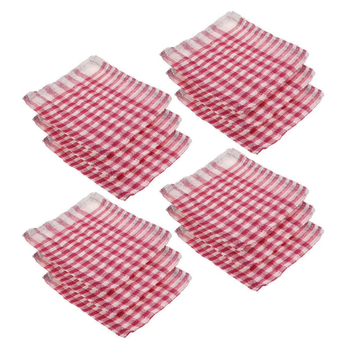 Kuber Industries Duster | Wet Dry Cleaning Napkin | Cotton Kitchen Duster | 300 GSM Kitchen Cleaning Clothes | Pocha For Kitchen | Car | Desk | Fan | Set of 12 | 101 | Pink