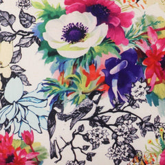 Kuber Industries Floral Design 5 Pieces Cotton Cushion Cover - 16"x16"(Cream)