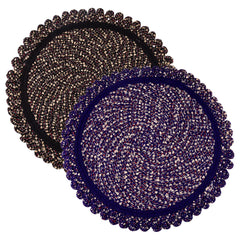 Kuber Industries Door Mat | Round Shape Feather Door Mat | Cotton Reversible Mat | Door Mat for Kitchen | Door Mat for Home | 20 Inch | Large | Pack of 2 | Multi