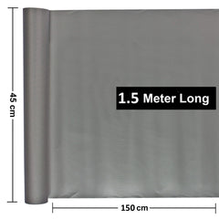 Heart Home 2 Pieces Multipurpose Textured Super Strong Anti-Slip Mat Liner,Size 45X150 Cm (1.50 Meter Roll, Grey) - CTHH07069