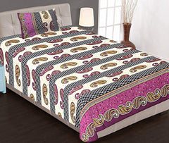 Kuber Industries 100% Cotton 144 TC Single Bed Sheet with 1 Pillow Cover (Yellow) -CTKTC13003