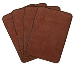 Heart Home Microfiber Anti Slip 4 Pieces Door Mat 22"x14", Brown CTHH02749