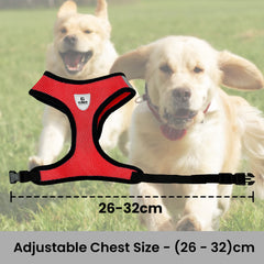 Kuber Industries Small Dog/Cat Chest Harness with Nylon Leash I No Pull, Soft Padded and Breathable Pet Vest I Adjustable, Reflective I Easy Control Pet Chest Belt I (XX-Small,Red)