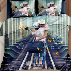 Kuber Industries 220 TC 100% Cotton Double Bedsheet with 2 Pillow Covers, Blue,Jhula