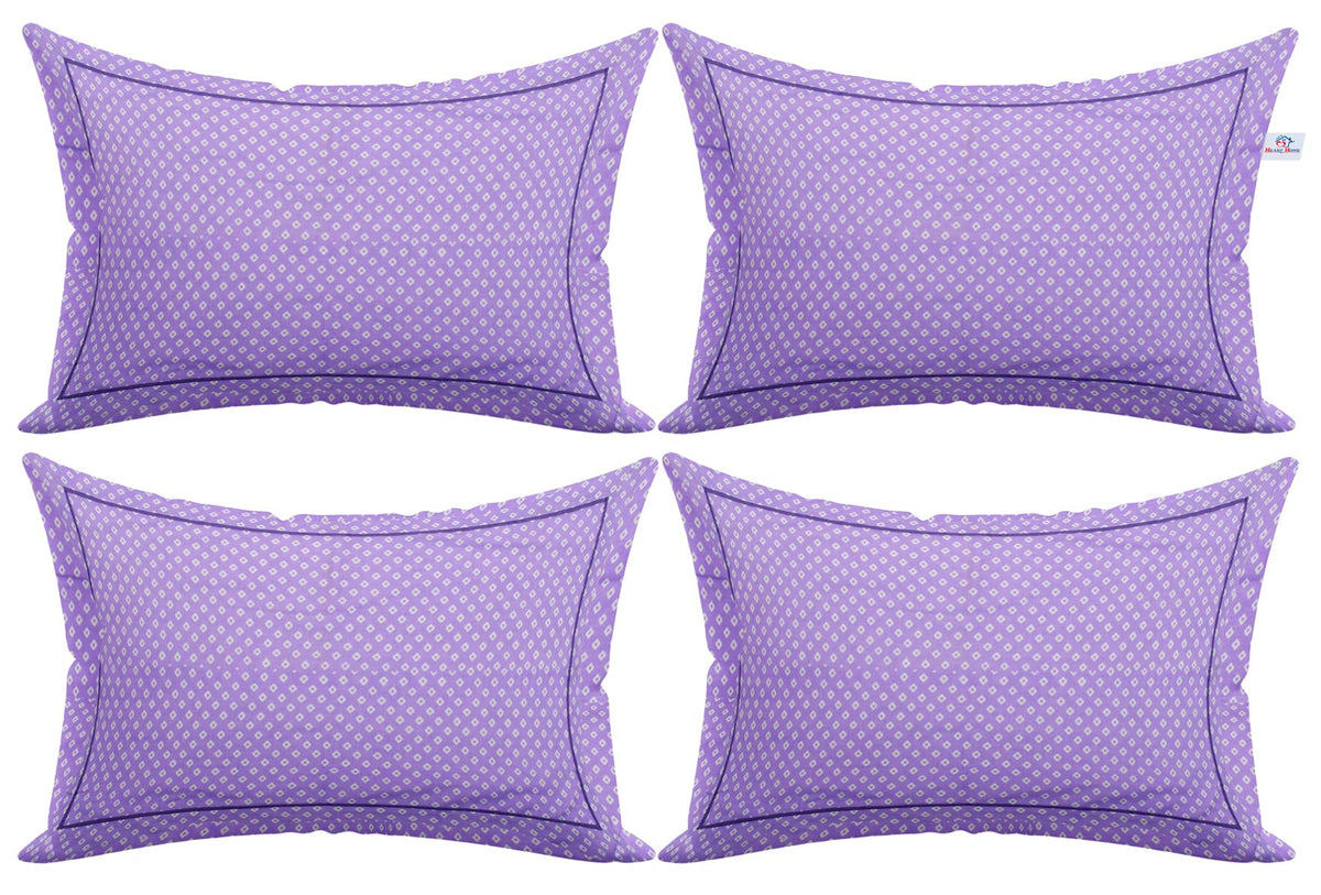 Heart Home Rhombus Design Cotton Pillow Covers, 18 x 28 inch, Set of 4 (Purple)