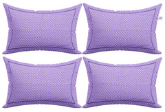 Heart Home Rhombus Design Cotton Pillow Covers, 18 x 28 inch, Set of 4 (Purple)