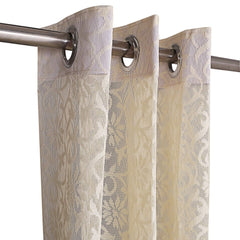 Kuber Industries Cotton Door Curtain-Beige, 7 Feet, 2 Pieces