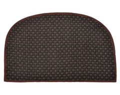 Heart Home D Shape Anti-Slip Durable Rubber Door Mat, Welcome Mat for Entryway,Patio,Garage, Outdoor, 21"x14"- Pack of 3 (Brown)-47HH01297