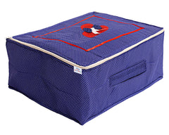Heart Home Dot Printed Cotton Saree Cover, Clothes Organiser For Wardrobe, Storage Bag, Regular Clothes Storage Bag(Blue)-HS_38_HEARTH20965