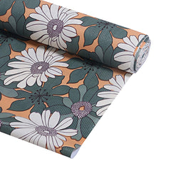 Kuber Industries Floral Design PVC Wardrobe Kitchen Drawer Shelf Mat 10 Mtr Roll (Green)-CTKTC14493