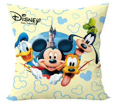 Heart Home Disney Printed Microfiber Filled Floor Cushion, Decorative Throw Pillow, Home Decor Pillow, Sofa/Bed Cushion,16"x16"(Cream)-Pack of 2-KUBMART15878, (Model: HHEART015878)
