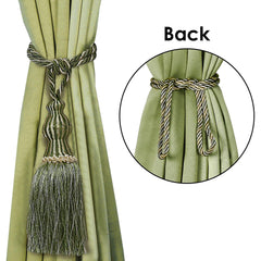 Kuber Industries Polyester 2 Pieces Curtain Tie Back Tassel Set (Green) - CTKTC045842