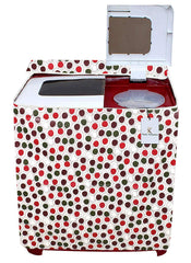 Kuber Industries Circle Design PVC Top Load Semi Automatic Washing Machine Cover (Brown) CTKTC33345