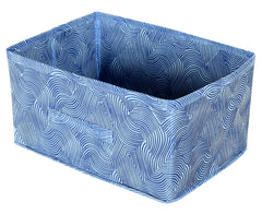 Kuber Industries Storage Box|Toy Box Storage For Kids|Foldable Storage Box|Pack Of 4 (Blue)