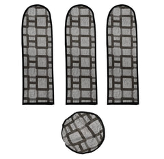 Heart Home PVC Square Print Dust Proof Three Blade Ceiling Fan Cover (Grey) 54HH4010.