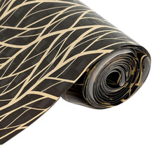 Kuber Industries Tree Printed PVC Anti Slip Skid Shelf Mat, 5 Mtr (Black)