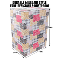 Heart Home Washing Machine Cover | Black Small Flower Print Washing Machine Cover | PVC Top Load Semi-Automatic Washing Machine Cover | Multi