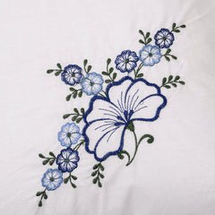 Heart Home Embroidery Pattern Breathable & Soft Cotton Pillow Cover for Sofa, Couch, Bed, Set of 6 (White) 54HH4115.