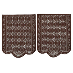 Kuber Industries Circle Design Cotton 5 Seater Sofa Cover, 70" x 29", Set of 6, Brown