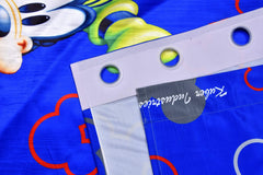 Kuber Industries Disney Team Mickey Print 2 Pieces Polyester Special Blackout Long Crush Eyelet Door Curtain 7 Feet (Royal Blue)-KUBMART053