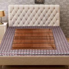 Kuber Industries Polyvinyl Chloride PVC Reversible Food Mat|Water Proof & Digital Floral Print|Bedsheet Protector (Brown, Pack of 1)