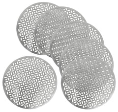 Kuber Industries PVC Soft leather 6 Pieces Dining Table Placemat Set (Silver) -CTLTC11357