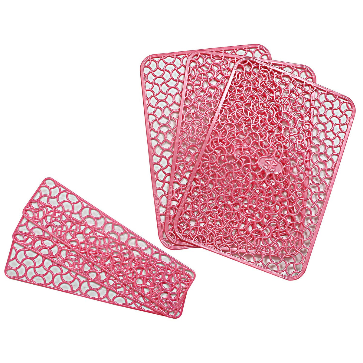 Heart Home PVC Fridge Mat with Fridge Door Tray mat Set of 6 Pcs (Pink)- (CTHH0684)