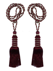 Kuber Industries Polyester 2 Pieces Curtain Tie Back Tassel Set (Maroon) -CTKTC012864