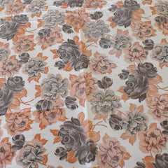 Kuber Industries Flower Printed PVC Spillproof, Waterproof, Antislip, Wipe Clean 6 Seater DinningTable Cover with Gold Lace Border, 60"x90" (Brown)