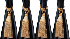 Kuber Industries Beads Beautiful Design Polyester 4 Pieces Curtain Tie Back Tassel Set (Gold) CTKTC33519