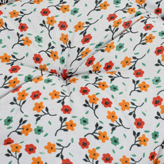 Heart Home Flower Printed Microfiber Square Chair Pad Seat Cushion for Rocking Chair, Office Chair, Dinning Chair, Indoor/Outdoor, 18 * 18 Inch- Pack of 2 (White)