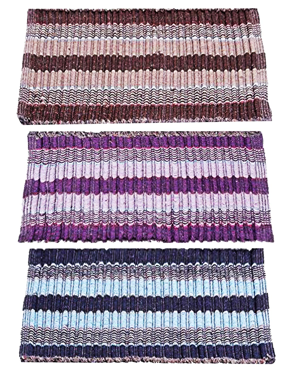 Kuber Industries Cotton 3 Pieces Door Mat 15"x24"(Multi) - CTKTC22142,Standard