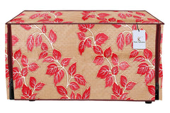 Kuber Industries Leaf Design PVC Microwave Oven Full Closure Cover for 20 Litre (Red) CTKTC33231
